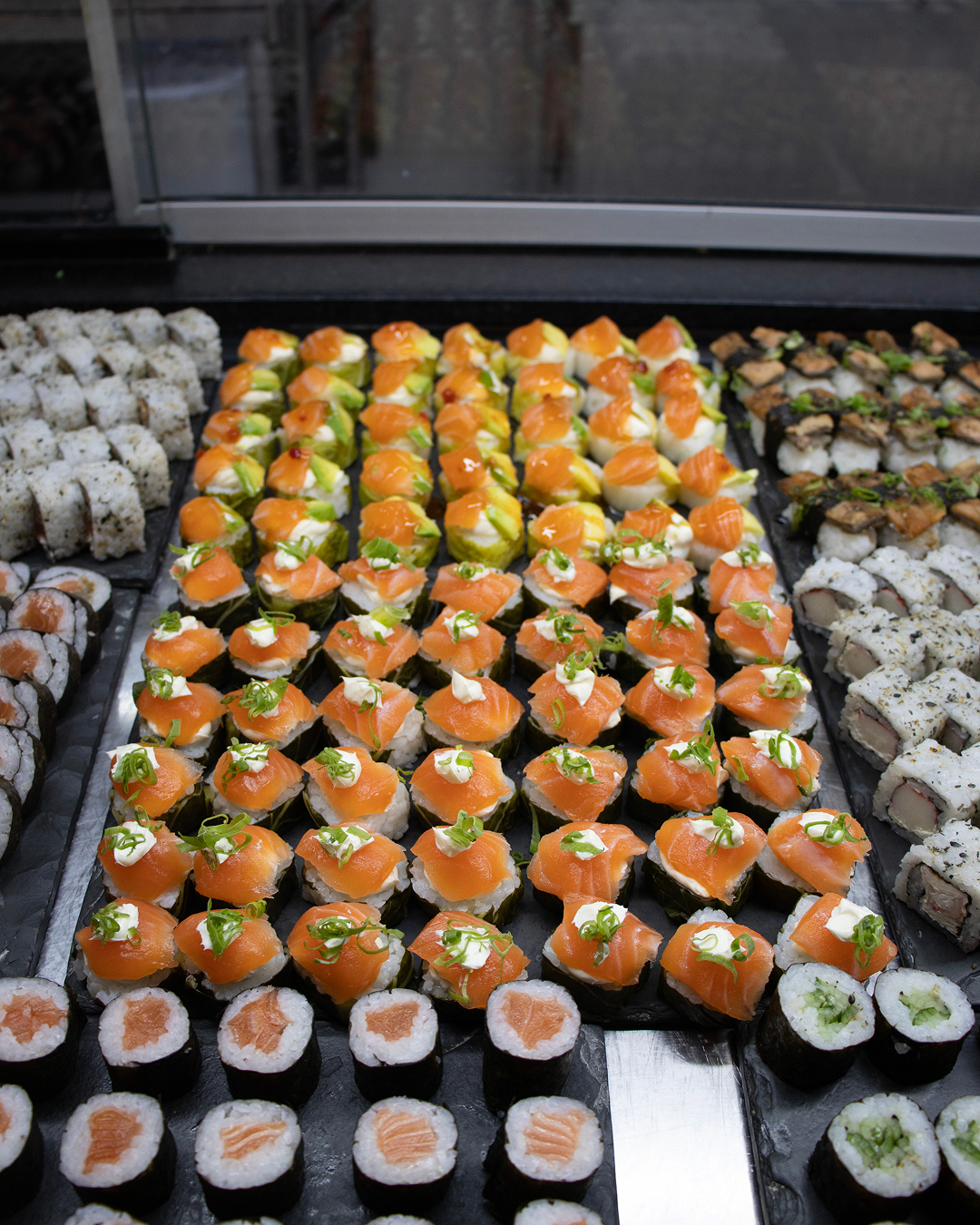 Delicious sushi on a plate.